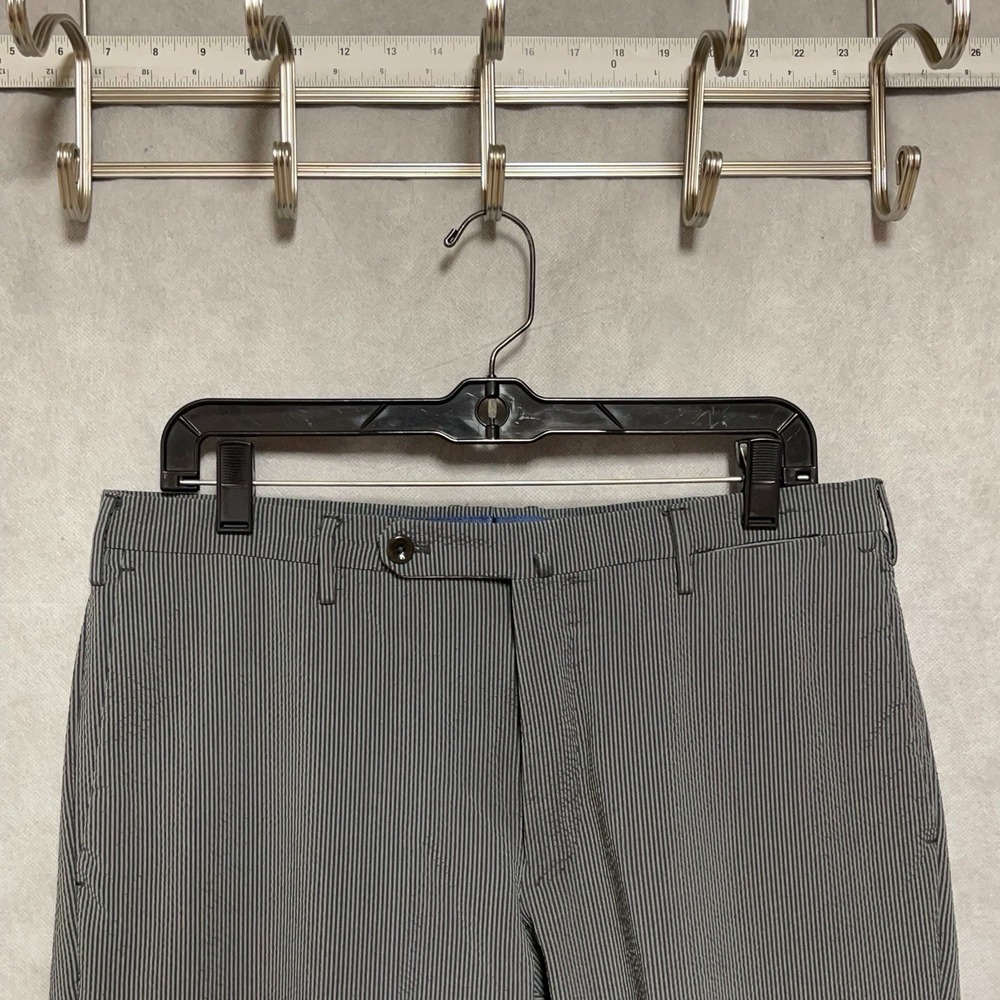 Incotex Pants Men 32x34 Gray Black Striped Seersucker Silksucker Modern Slowear